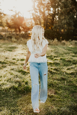 Walking in field